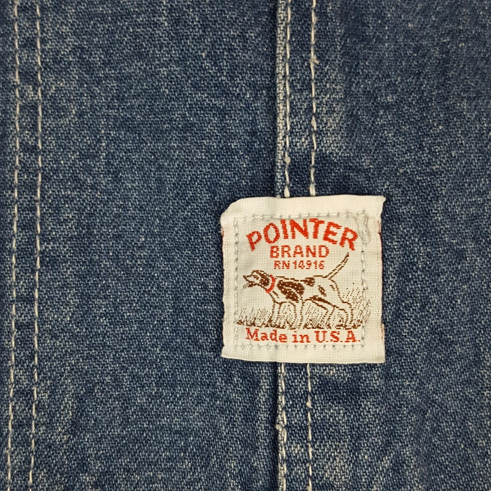 Vintage Pointer Brand Men's Size 36 USA Workwear Work Denim Bib Overalls Jean - Image 4 of 4