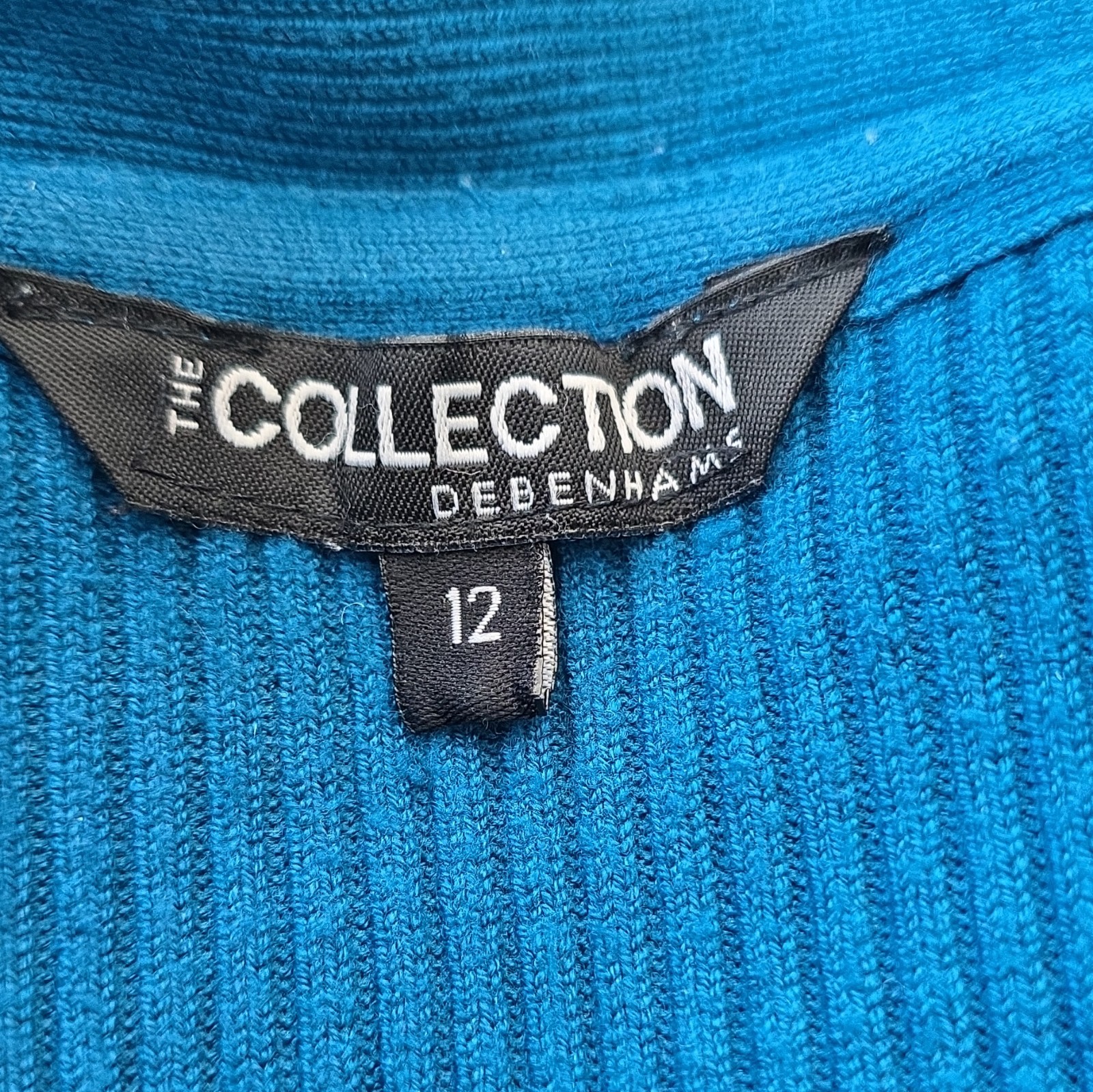 The Collection Debenhams Blue Rib-Knit V-Neck Open Front Pocket Cardigan 12 image 10