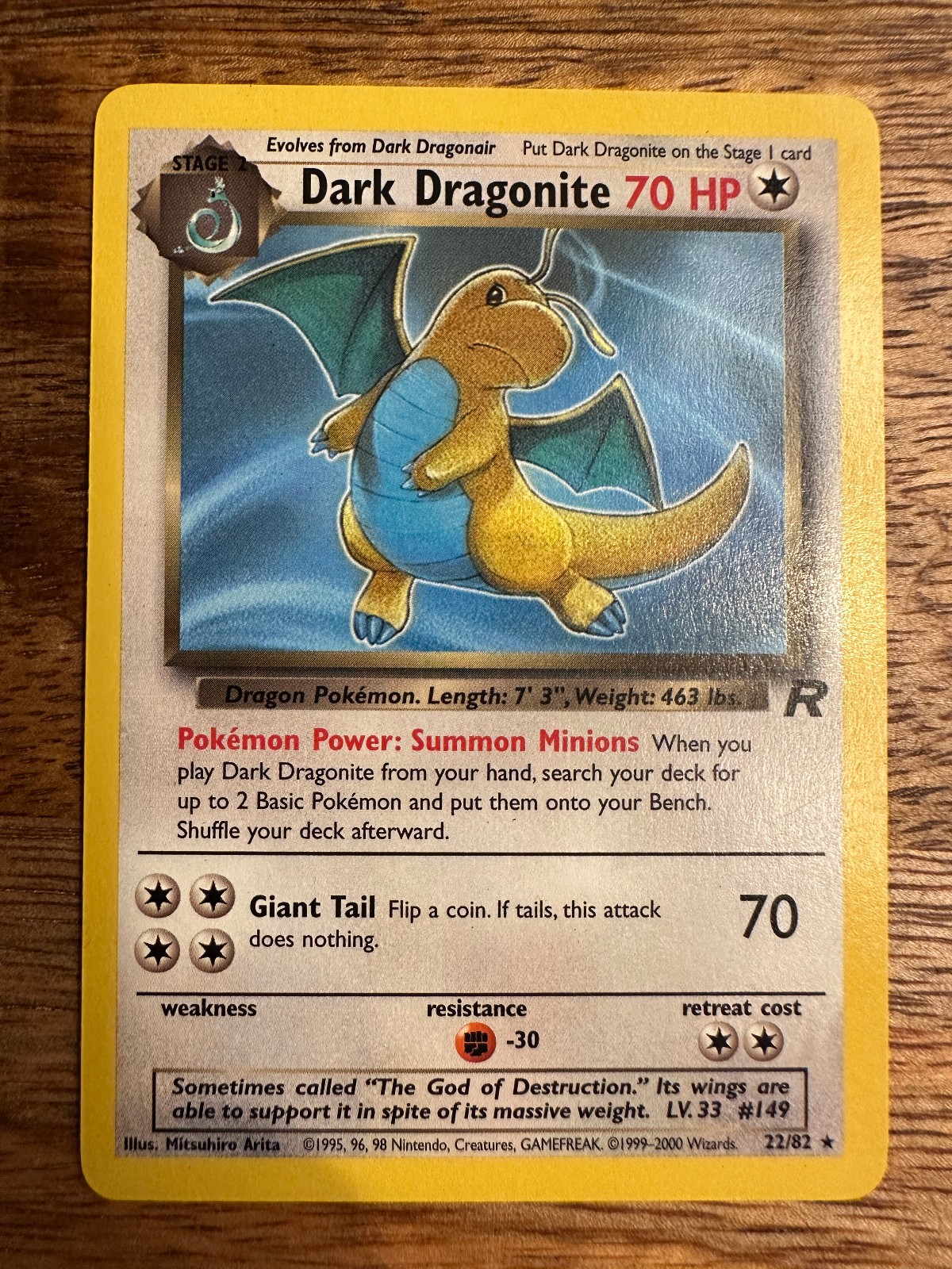 Pokémon TCG Dark Dragonite Card 22/82 Team Rocket Unlimited NM 