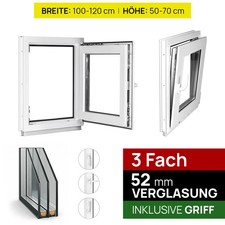 Fenster Kunststofffenster PVC 7-Kammer 80mm Bautiefe | 50mm 3-fach Verglasung