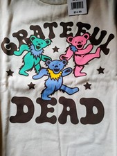 Grateful Dead Stars  Bears Lightweight Cropped Sweatshirt Girls 10-12 Large NWT