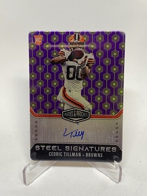 2023 Panini Plates & Patches - Rookie Steel Signatures Cedric Tillman /50 Vector