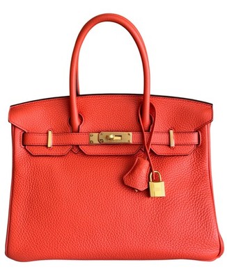 Hermes Birkin 30 Orange Poppy Togo Leather Gold Hardware