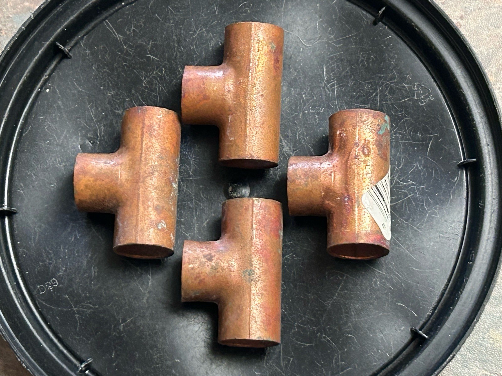 (4PK) NIBCO PRO 1/2"x 1/2"x 1/2" CxCxC WROT COPPER TEE FITTING, SWEAT (MPP611)