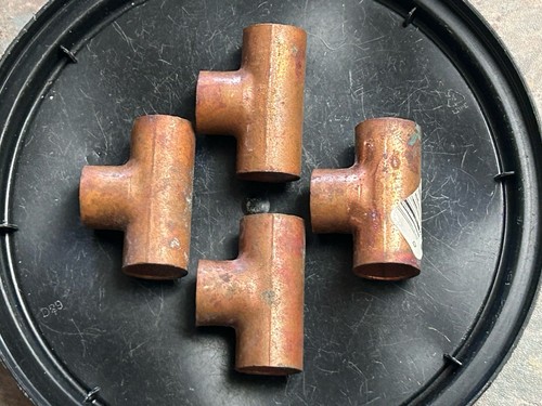 (4PK) NIBCO PRO 1/2"x 1/2"x 1/2" CxCxC WROT COPPER TEE FITTING, SWEAT (MPP611)