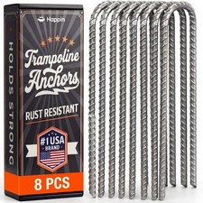   12 Inch Trampoline Anchors, Trampoline Stakes, Ground Stakes Heavy Duty, Gr...