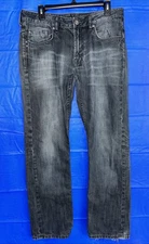 Buffalo David Bitton Men's Jeans 32x32 Blue Relaxed Straight Dark Wash #393