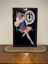 St Pauli Girl  Beer Metal Tin Sign Vintage 1992 Bar 24” x 15”