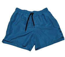 Nike Swim Trunks Mens Large Blue Swoosh Volley Shorts 5 Inch Inseam