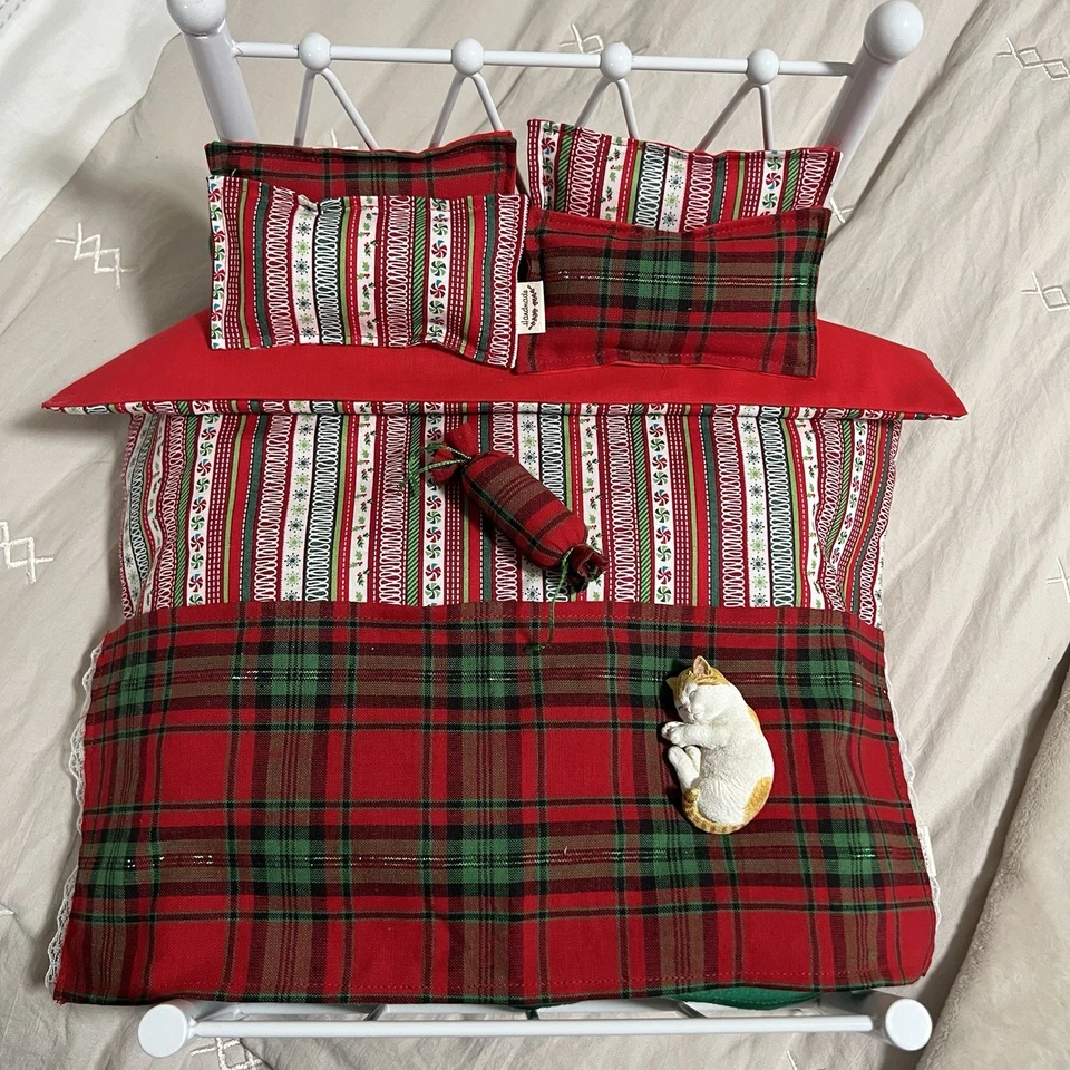 Juego de cama miniatura BJD escala 1:6. YOSD, Blythe, Barbie / Hecho a mano Foto 2 de 4