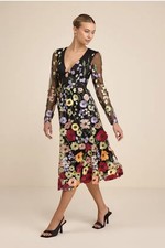 Lulus Floral Embroidered Midi Dress - XS