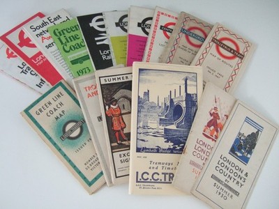 LONDON UNDERGROUND, TRAMS, GREEN LINE. Vintage Maps 1930s + Later..See Dropdown.
