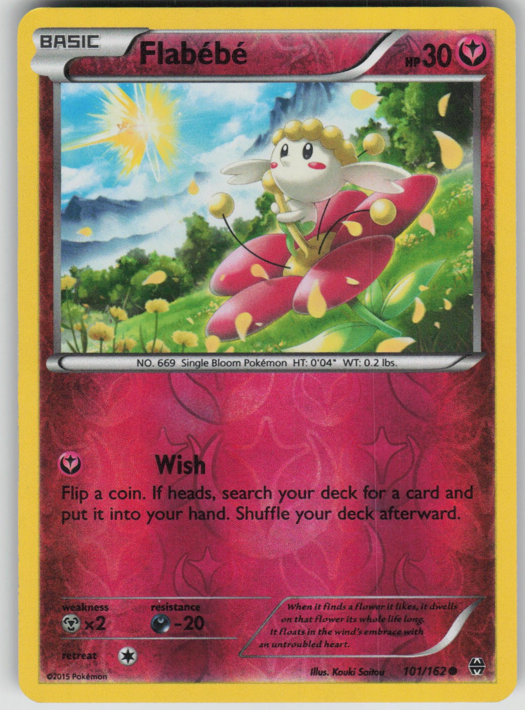 Pokemon TCG Flabebe Common Reverse Holo XY - BREAKthrough 101/162