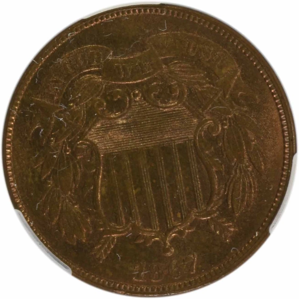 1867 Two Cent Piece MS65RB CACG - Image 3 of 4