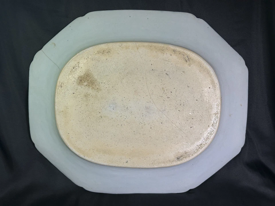 ANTIQUE Large 17.5” Chinese Export Blue & White Platter 18-19th century - Image 3 of 4