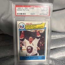 (1) DENIS POTVIN   1983-84 O-PEE-CHEE # 2 ISLANDERS STANLEY CUP  CARD  Psa 20