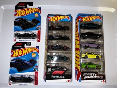 Hot Wheels Fast & Furious/Formula 1 5 Pack Mercedes Williams Racing New Sealed