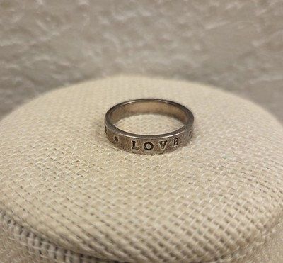 Vintage Sterling Silver Purity Ring ''True Love Waits'' Size 8