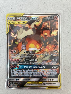 Reshiram & Charizard GX TAG TEAM Sm201 Pokemon Karte. Neuwertig/NM. BESCHREIBUNG LESEN