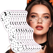 Halloween Black Bat Freckles Temporary Tattoos - Removable  Waterproof,Easy