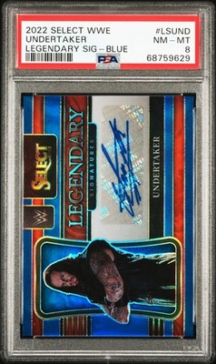 2022 Panini Select WWE Legendary Signatures Undertaker #LSUND Blue PSA 8