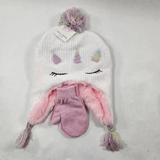 Unicorn Hat and Mitten Toddler Faux Fur Capelli New York
