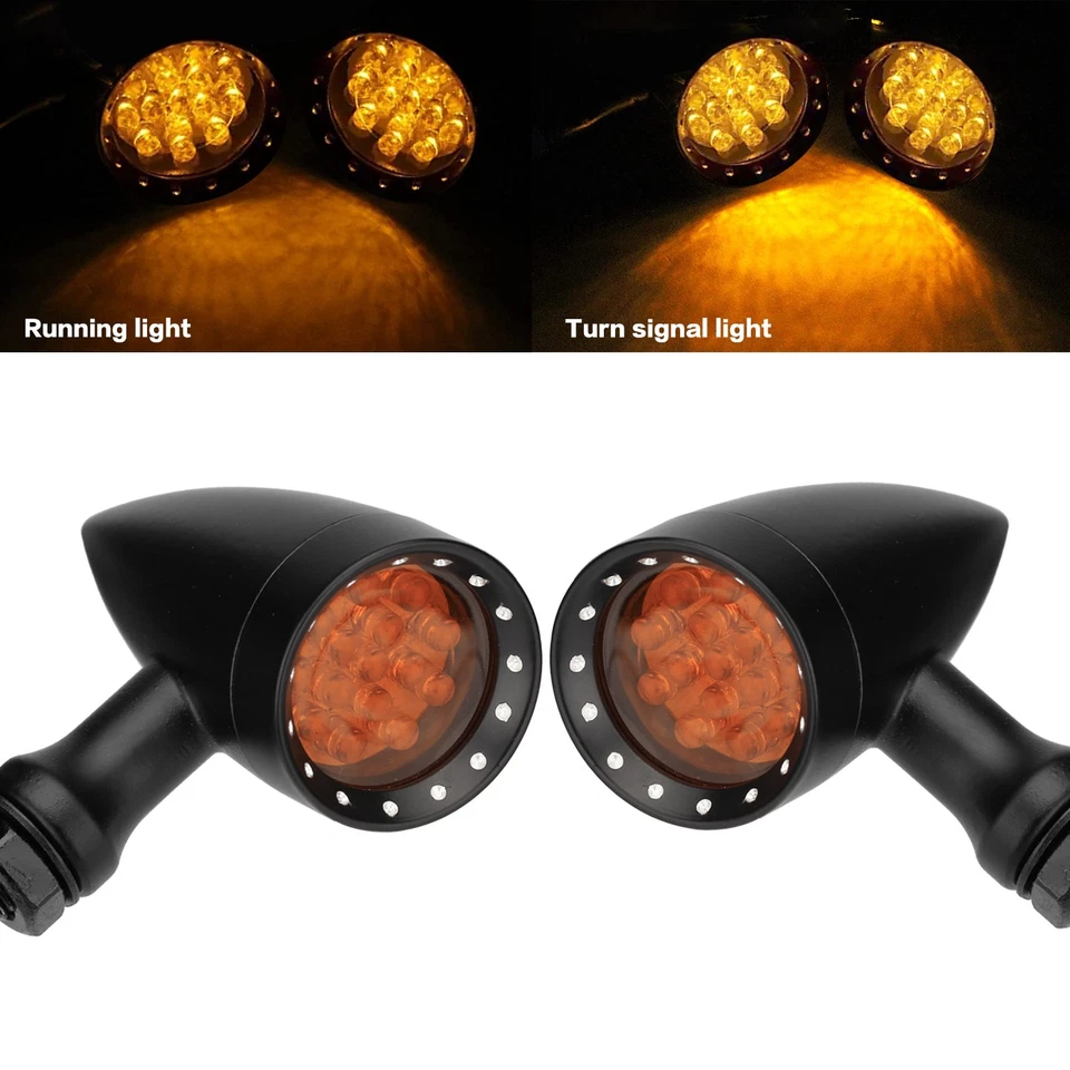 Luz de señal de giro LED bala para motocicleta Harley Honda Yamaha Suzuki Kawasaki Foto 3 de 4