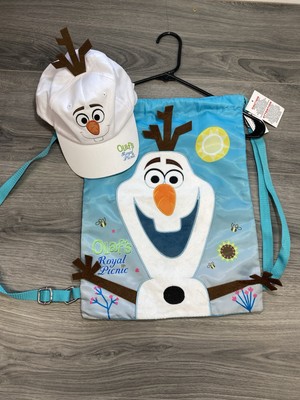 Disney Cruise Line DCL Frozen Olaf's Royal Picnic Carry Bag Backpack/Hat New