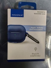 Insignia - Magnetic Silicone Case for Apple AirPods 3rd Generation - Blue