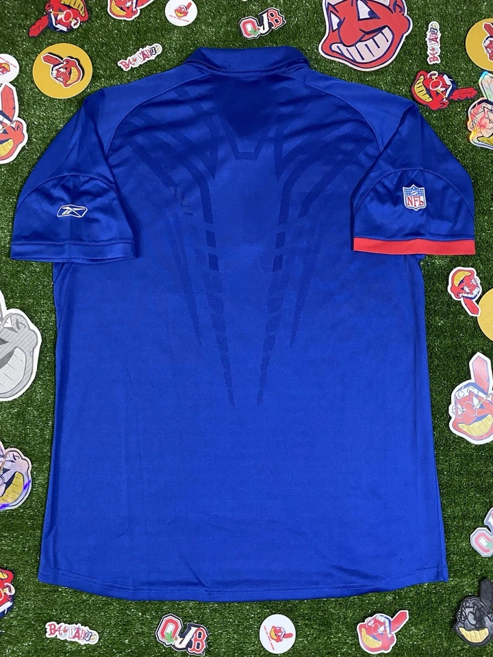 Camisa Polo Reebok New York Giants Para Hombre Azul Medio NFL Fútbol Manga Corta Foto 2 de 4