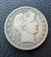 1904 P Philadelphia Mint Silver Barber Half Dollar