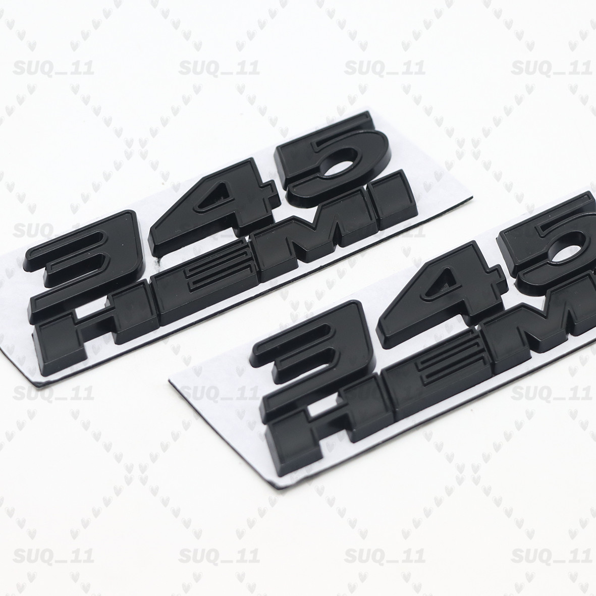2X 345 HEMI 3D Fender Side Emblem For C*harger Left & Right Black Badge Sticker