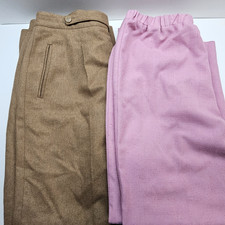 2 Vintage Pants Size 16, Wool and Polyester Slacks