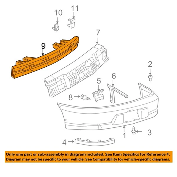 For 95-05 Cavalier Sunfire Rear Bumper Reinforcement Impact Bar Crossmember Beam - Image 3 of 3