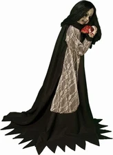 Halloween ANIMATRONIC ROSEMARY ZOMBIE GIRL Animated Prop *RARE* BLACK OUTFIT