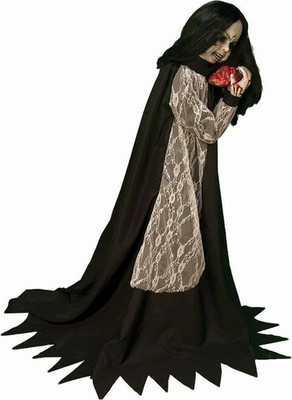 Halloween ANIMATRONIC ROSEMARY ZOMBIE GIRL Animated Prop *RARE* BLACK OUTFIT
