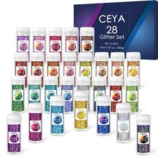 28 Colors Holographic Chunky Glitter Set - 9.87oz Craft Glitter Powder for Nail