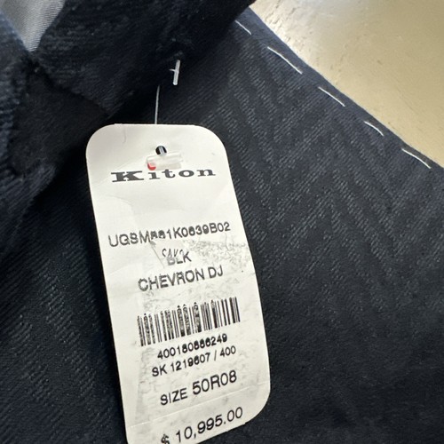 New $10995 Kiton Cashmere & Linen Diner Jacket Blazer Navy/Black 40R US/50R Eu - Picture 9 of 12