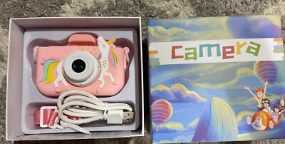 Goopow Kids Camera Digital Camcorder with Unicorn Cover with 32GB microSD Card
