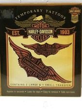 NOS 1990 s Genuine Harley-Davidson Temporary Tattoos Robison HD Winged Style