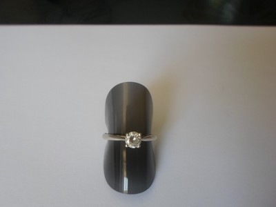 Bague Solitaire Argent Massif Avec Zirconium - Taille 52 - Occasion
