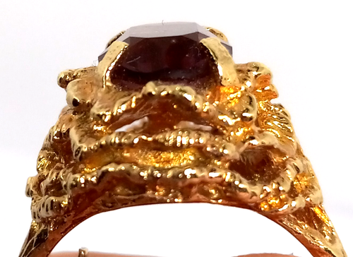 Vintage Avon Ring Gold Tone Amethyst Purple Glass Stone Size 6 - Picture 13 of 13