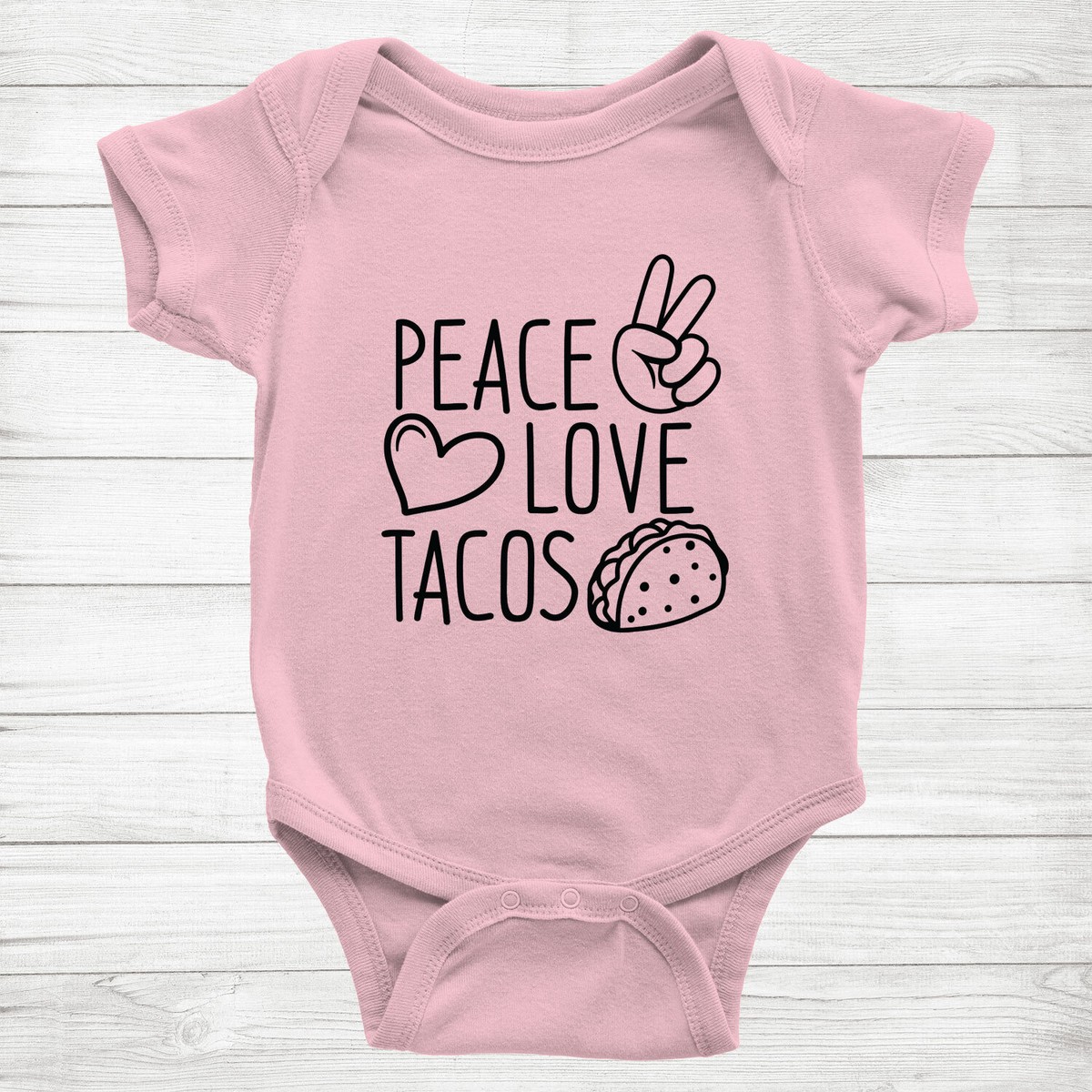 Funny Taco Baby Bodysuit Peace Love Tacos Romper Shower Hispanic