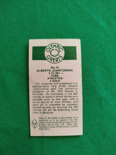 Vintage - 1979 - Brooke Bond - PG Tips - Olympic Greats - 10 - Alberto Juantoren - Picture 2 of 2