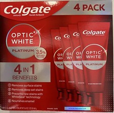 Colgate Optic White Platinum Toothpaste, 4.1 Ounce Pack of 4 
