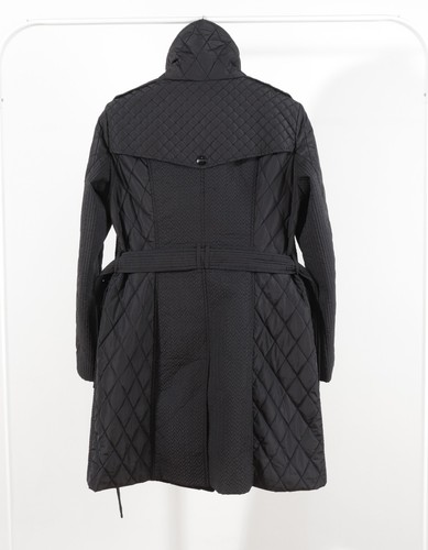 Women's Burberry London Polyester Black Belted Quilted Coat Size L - Picture 10 of 19