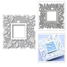 Leaf Square Frame Metal Cutting Dies Scrapbooking Card Embossing Craft Stencil