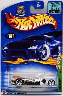HOT WHEELS 2002 FACTORY SET 1 OF 1,000 STICKERED GRAVE RAVE SERIES RIGOR MOTOR!