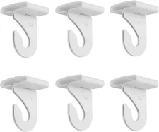 6 Sets Ceiling Hook Clips White Color Metal T-Bar Track Clip Hanger Suspended 