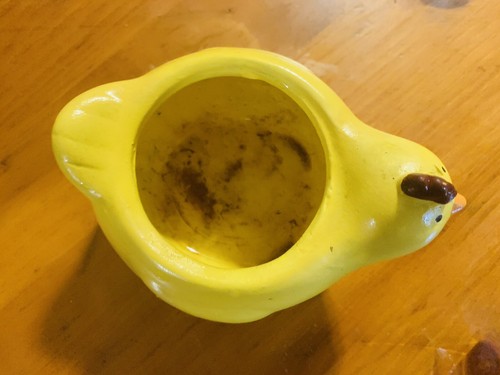 Kleines gelbes Hühner Pflanzgefäß - Bild 3 von 4